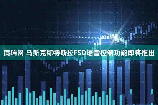 满瑞网 马斯克称特斯拉FSD语音控制功能即将推出