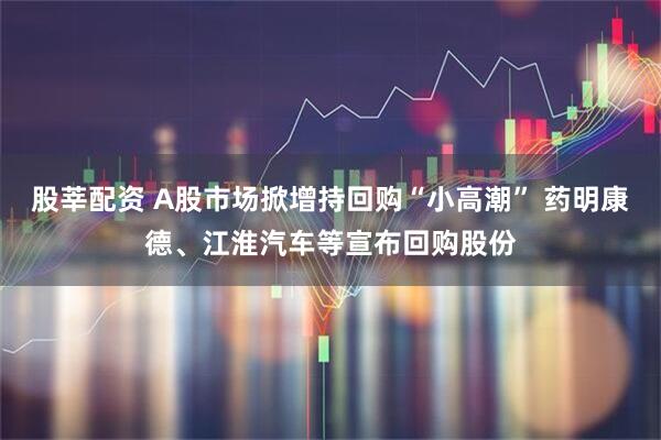 股莘配资 A股市场掀增持回购“小高潮” 药明康德、江淮汽车等宣布回购股份